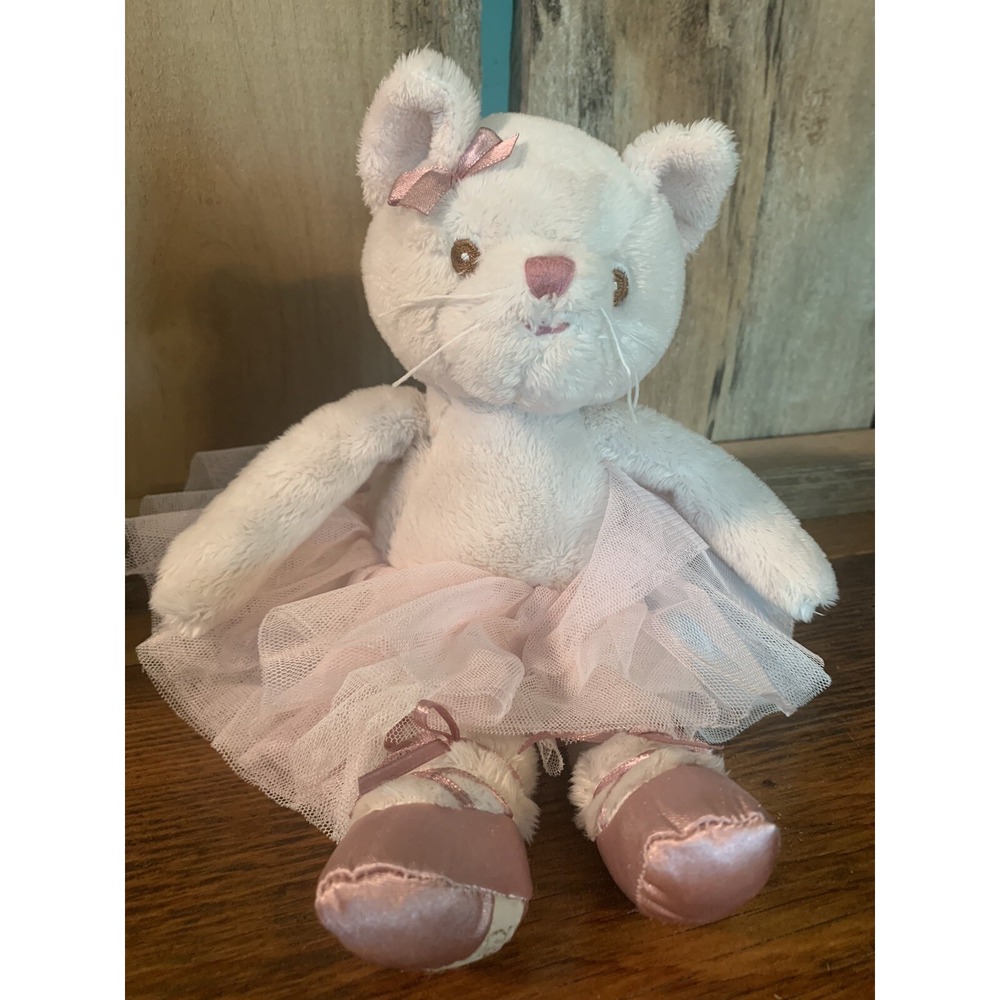 Bukowski Ballerina Cat Pink 11" Embroidered Features Pink Bow Tutu Satin Shoes